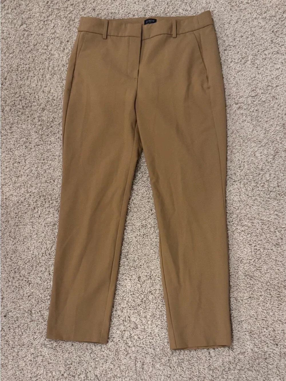 J. Crew Ruby Pants Slim Cropped Ankle Pants in Camel, minimalist, classic